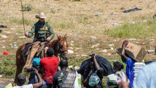 Border agent on horseback