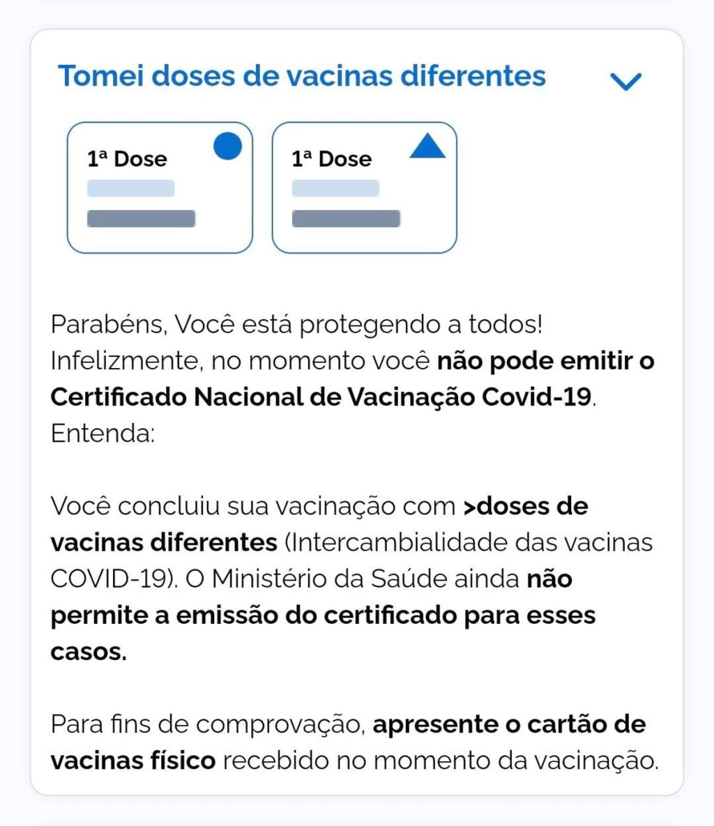 Connect SUS now warns that a vaccination certificate will not be issued to those who have taken the vaccine mixture |  the health