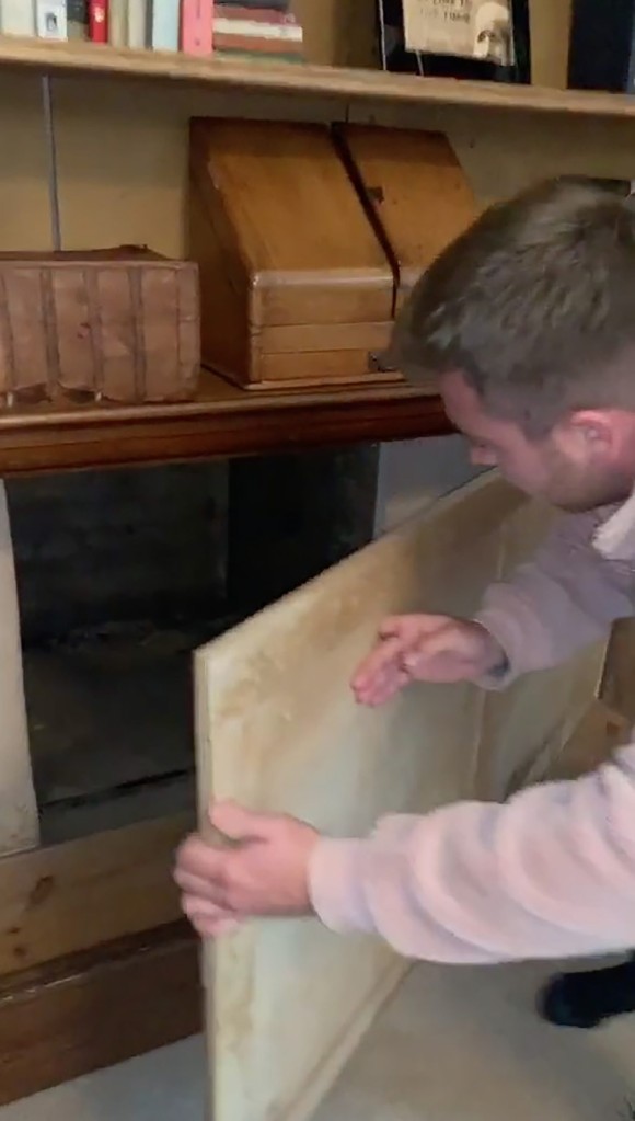 A secret passage has been discovered behind a bookshelf in a 500-year-old house (Image: Instagram/freddygoodall)