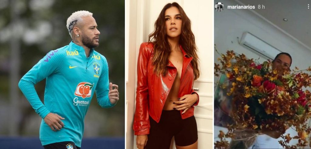Neymar kisses Mariana Rios and sends flowers the next day
