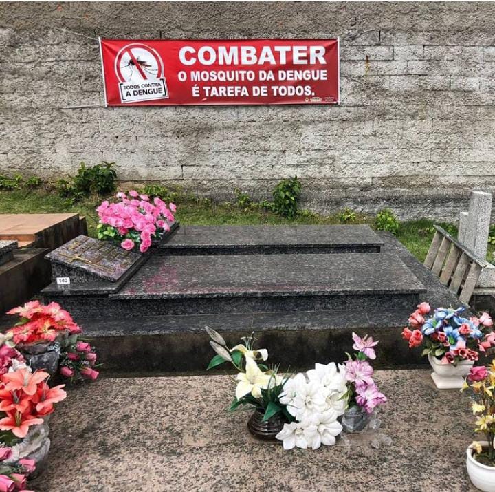 An awareness banner was attached to the Cemetery of Presidente Getúlio & # 8211;  Photo: Reproduction / Chief Getulio