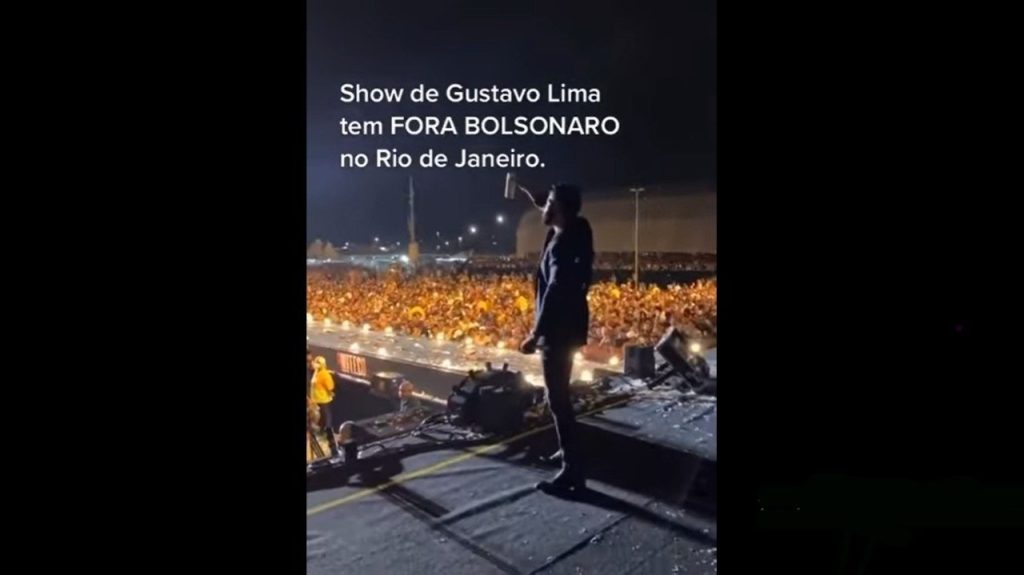 Show de Gusttavo Lima é interrompido por coro "Fora Bolsonaro"