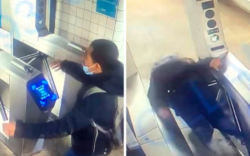Shocking video shows a man suffering a fatal fall while trying to jump the turnstile on the New York subway - Monet