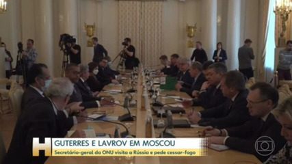 UN Secretary-General meets with Sergei Lavrov and Vladimir Putin in Moscow