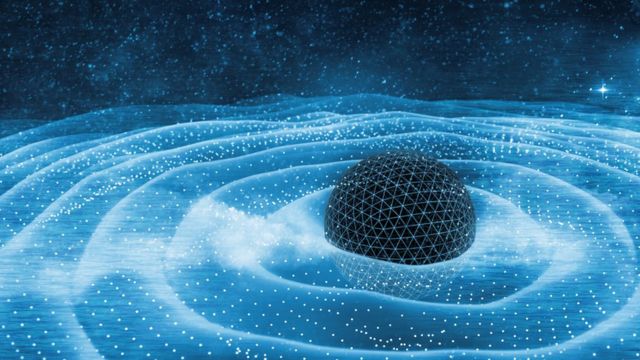 Gravitational waves distort spacetime