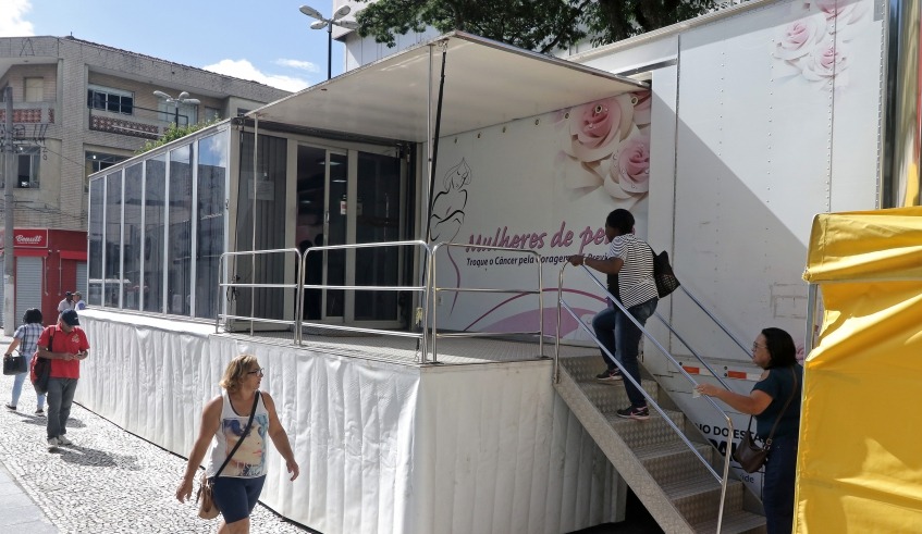 The mammography cart is in Largo do Rosário, in Mogi das Cruzes, until next Friday