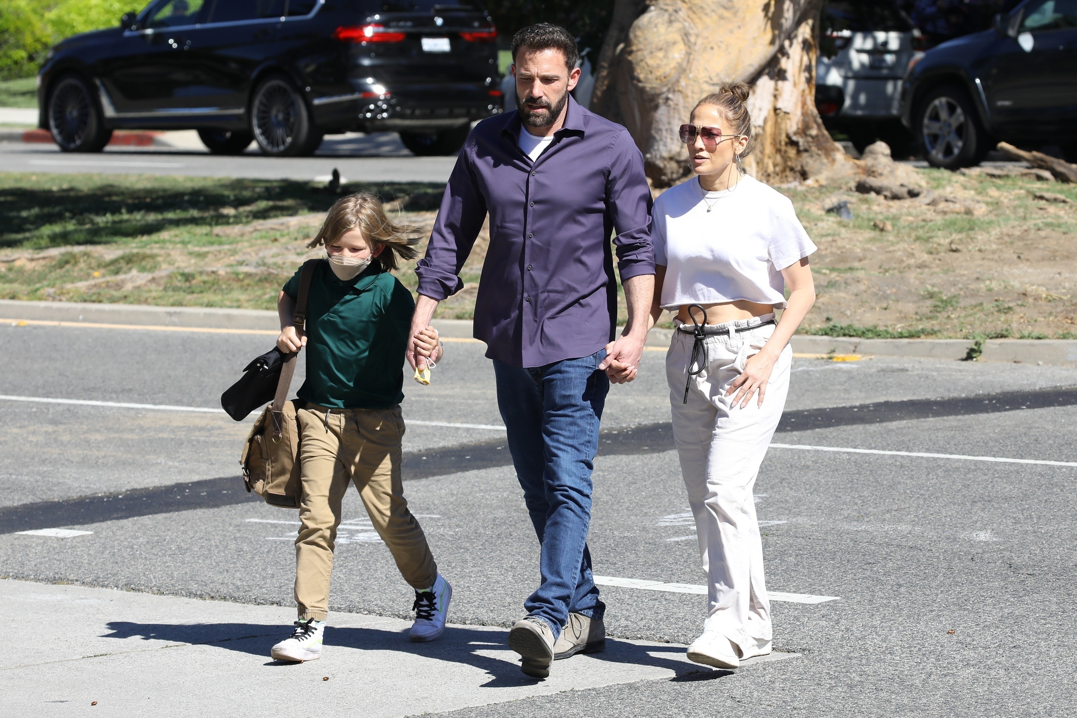 Ben Affleck and Jennifer Lopez with Samuel (Image: Grosby Collection)